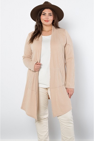 PT11590 URBAN RIB LONG CARDIGAN